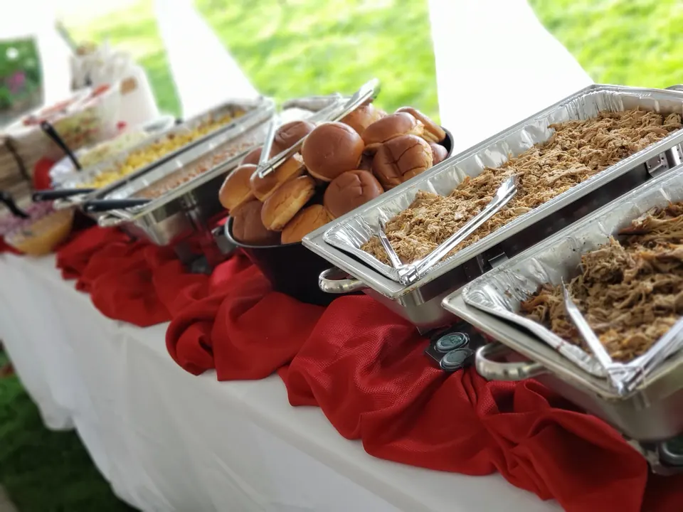 Iron Pig catering buffet of smoked meats